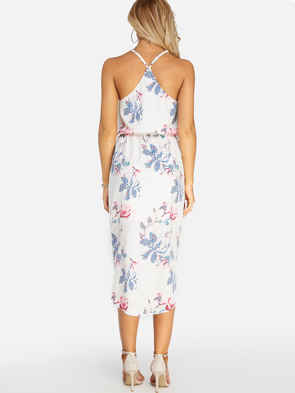 NEW FEELING Womens White Floral Dresses