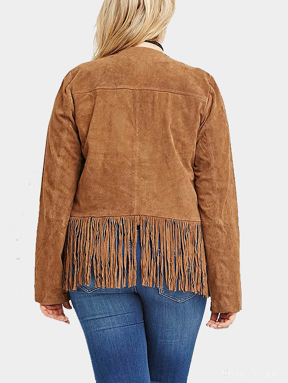 NEW FEELING Womens Brown Plus Size Coats & Jackets