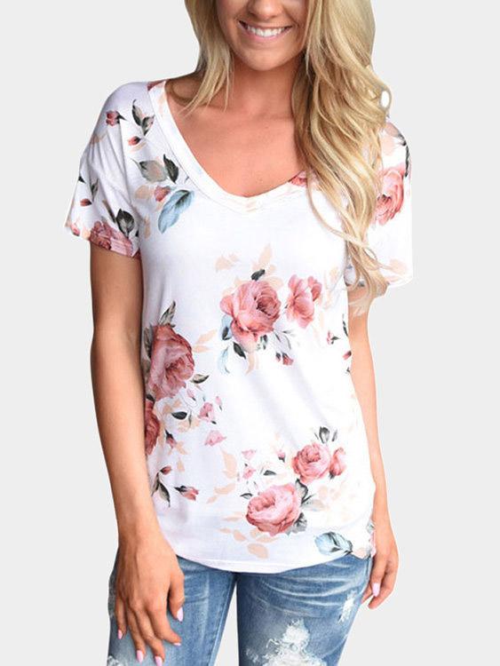 Custom Womens Floral Print T-Shirts