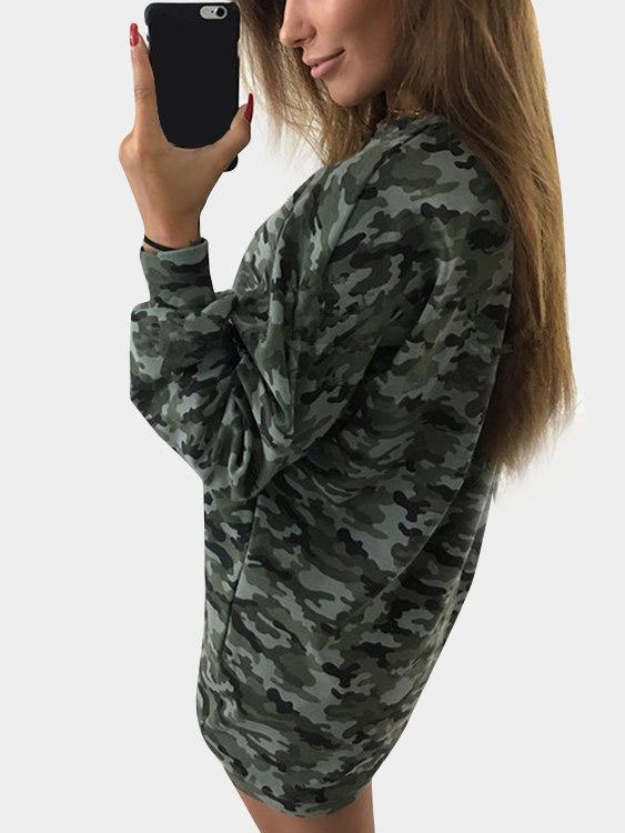 NEW FEELING Womens Camouflage Mini Dresses
