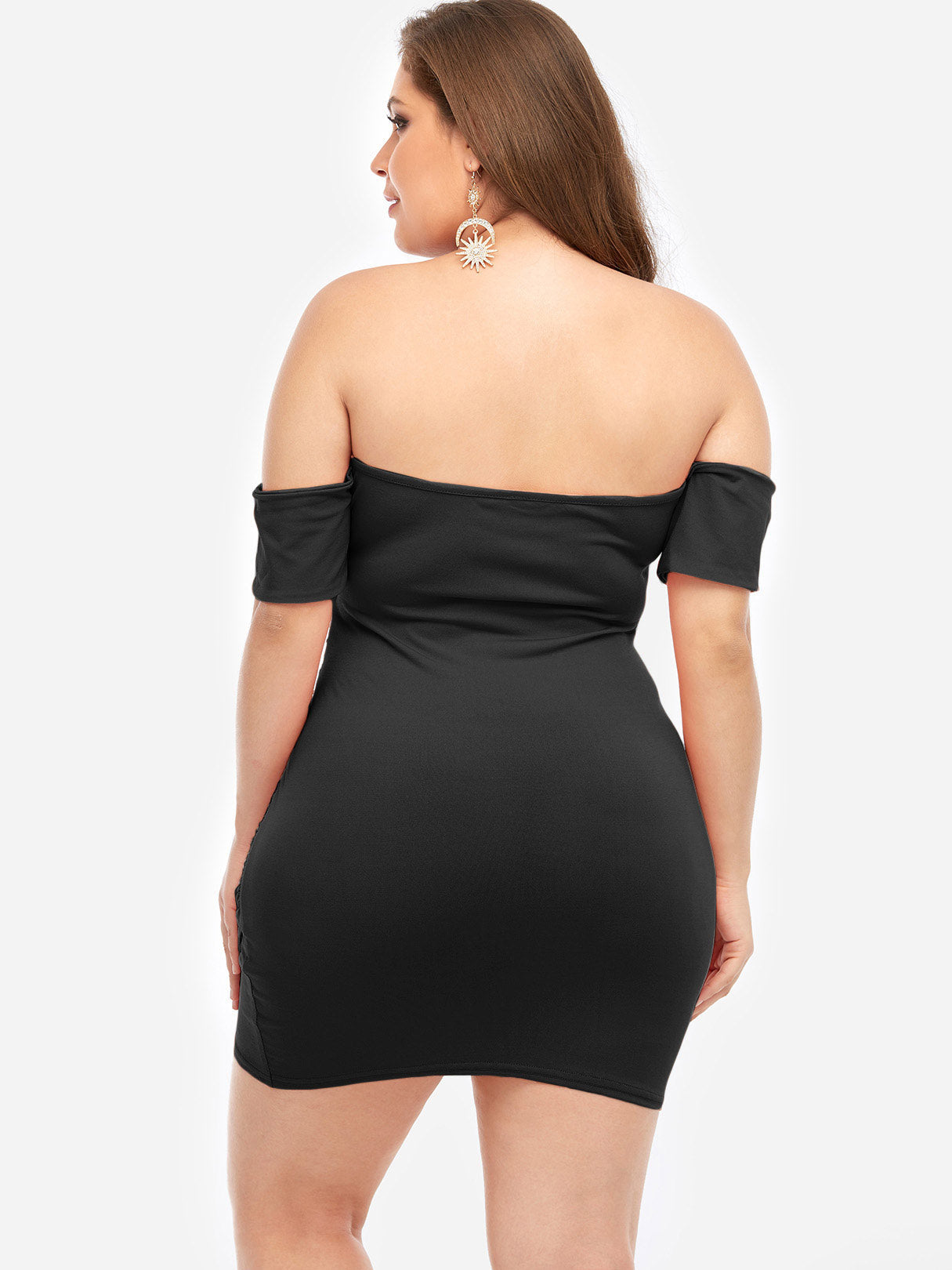 Custom Ladies V-Neck Plus Size Mini Dresses