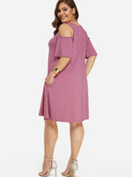 NEW FEELING Womens Pink Plus Size Dresses