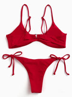 NEW FEELING Womens Red Bikinis