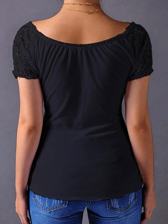 NEW FEELING Womens Black T-Shirts