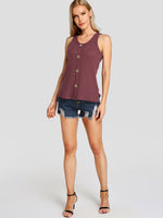 NEW FEELING Womens Burgundy Camis