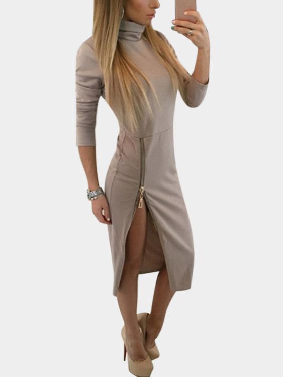 NEW FEELING Womens Khaki Casual Dresses