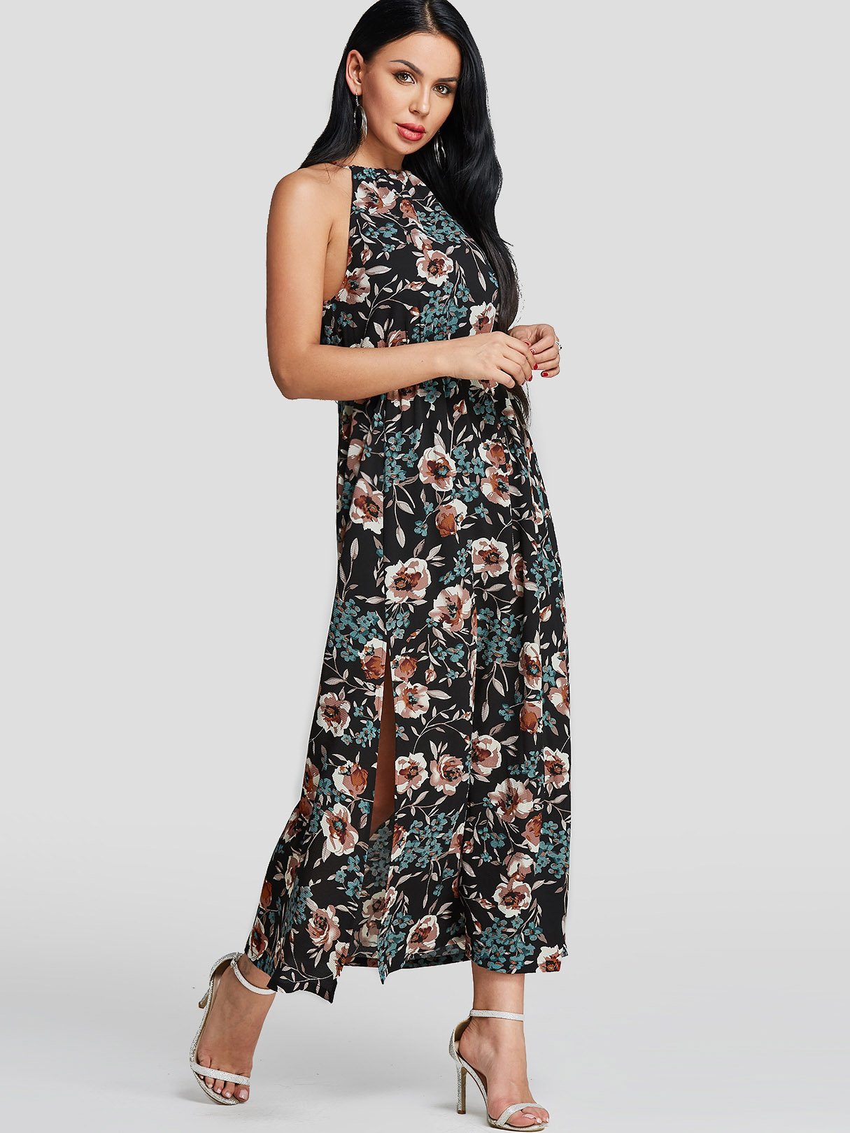 NEW FEELING Womens Black Floral Dresses