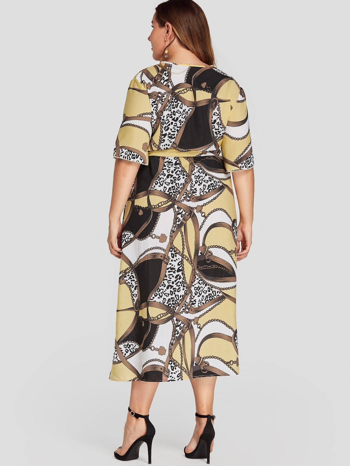 NEW FEELING Womens Yellow Plus Size Dresses