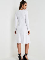 NEW FEELING Womens White Midi Dresses