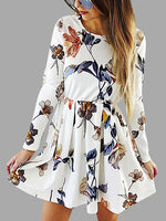 OEM Ladies White Floral Dresses