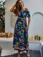 OEM Ladies Navy Floral Dresses