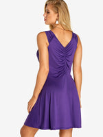 NEW FEELING Womens Purple V-Neck Dresses