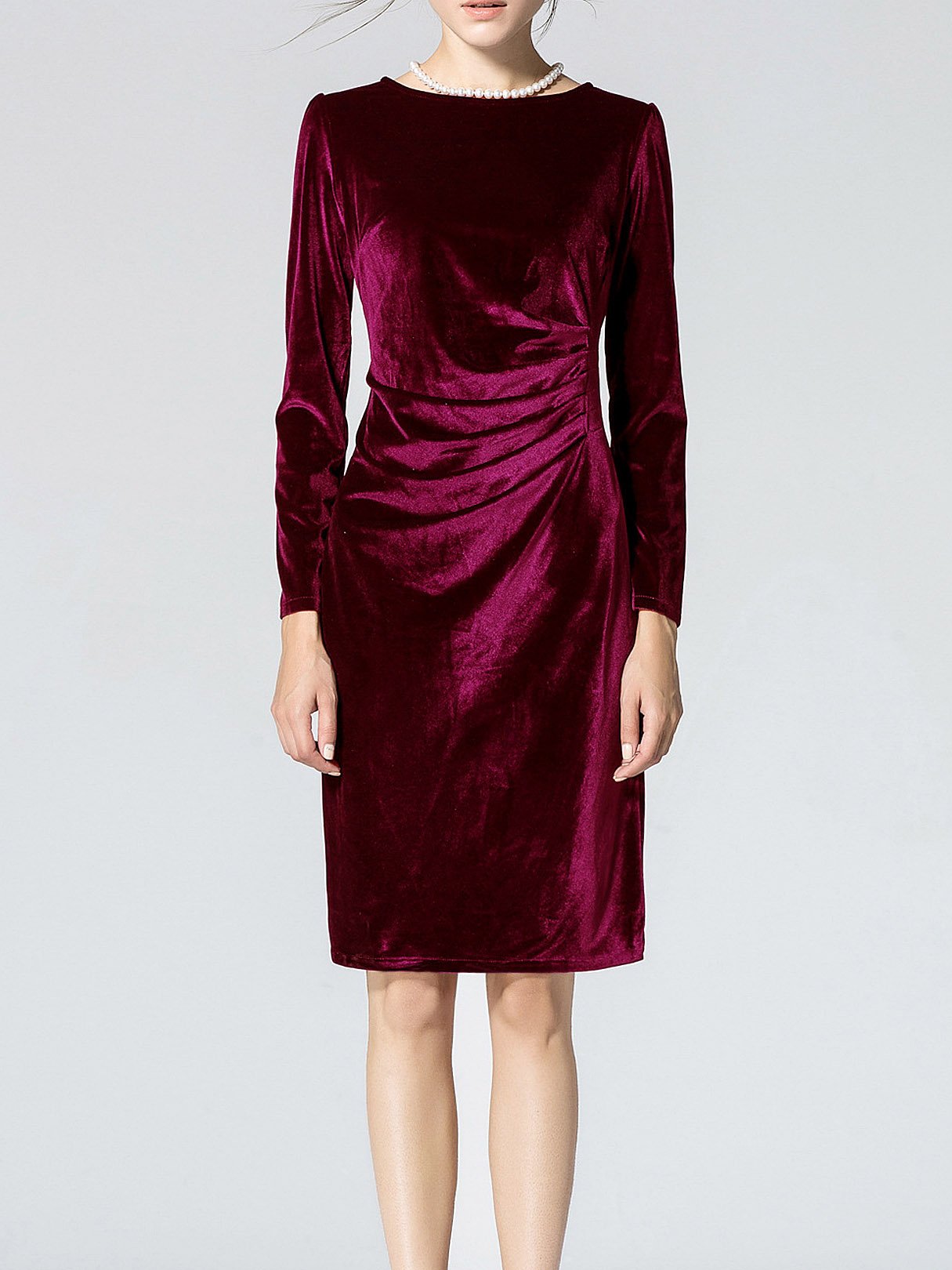 OEM Ladies Burgundy Sexy Dresses