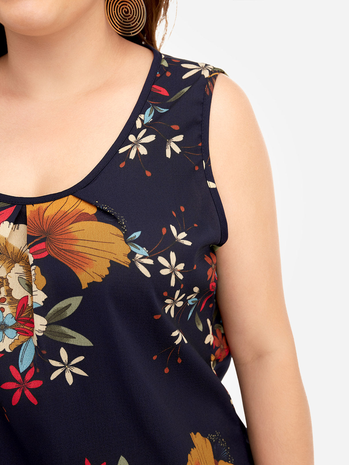 Custom Womens Floral Print Plus Size Tops
