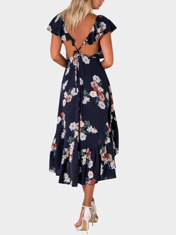 NEW FEELING Womens Navy Floral Dresses