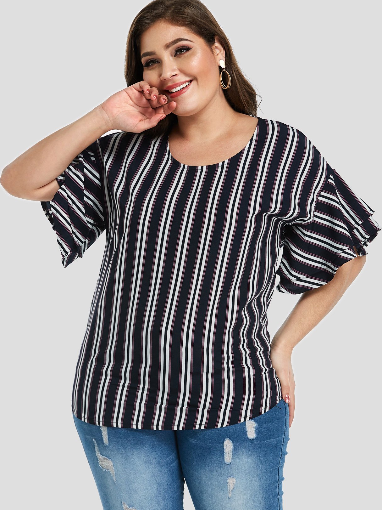 ODM Plus Size Womens Black Tops