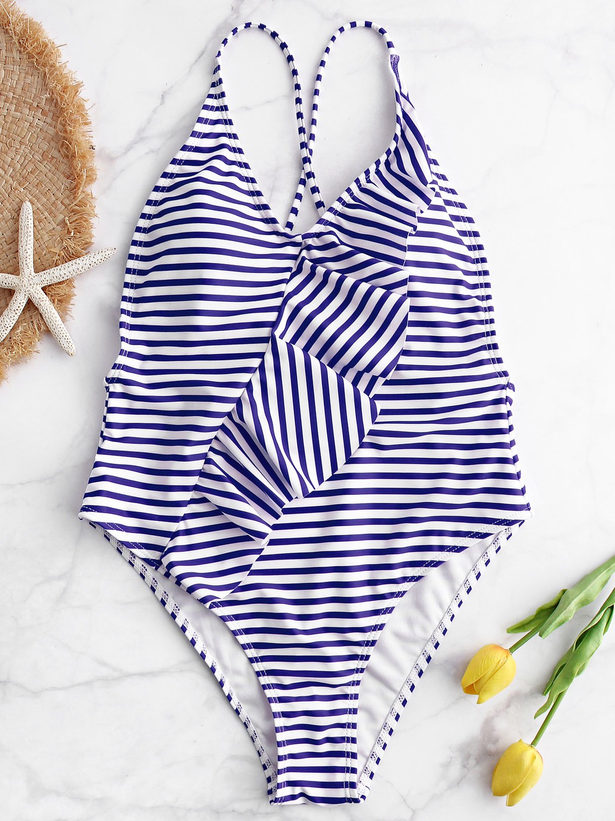 Custom Ladies V-Neck One-Pieces Swimwears