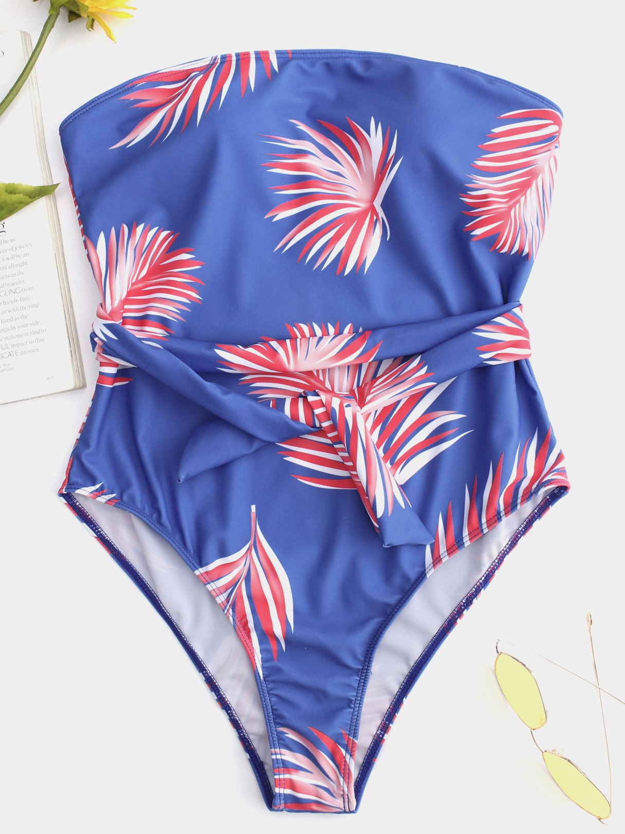 Wholesale Blue Off The Shoulder One-Pieces Swimsuits