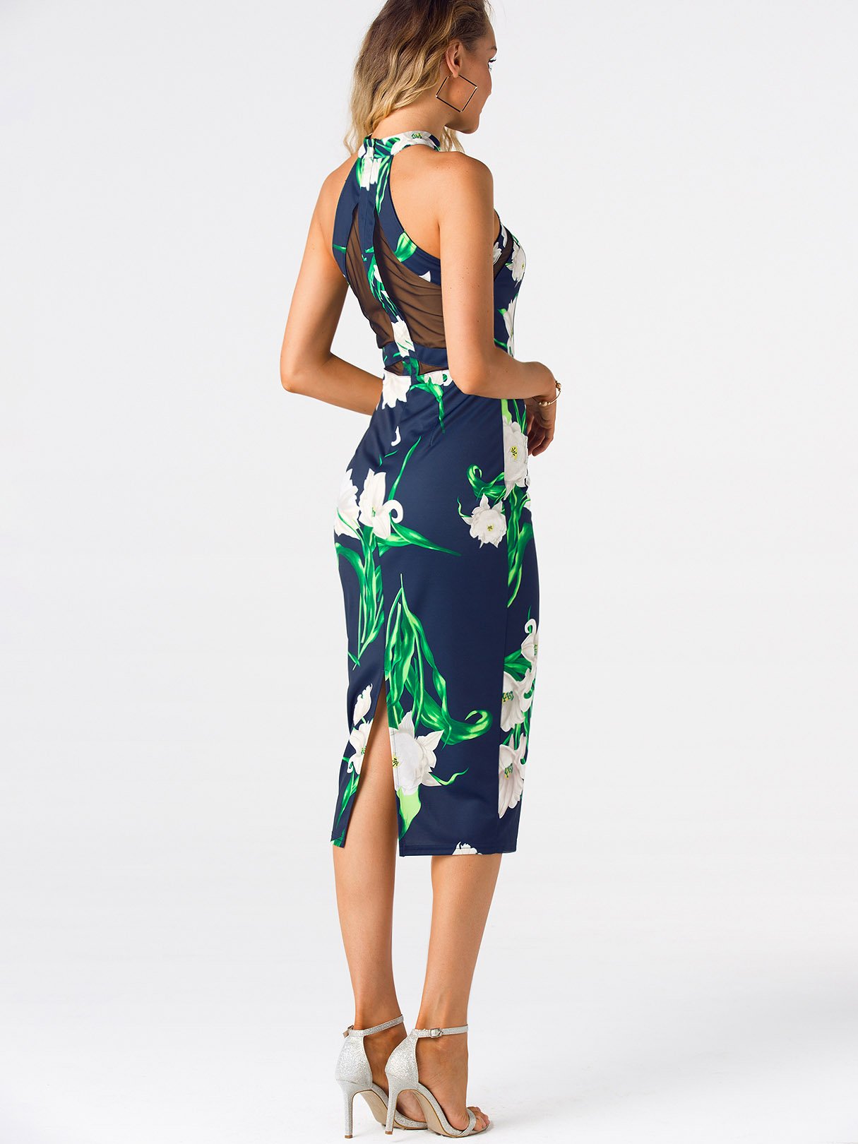 NEW FEELING Womens Navy Floral Dresses