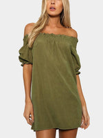 OEM ODM Womens Army Green Mini Dresses