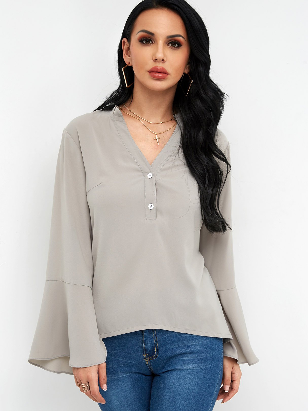 ODM Ladies Long Sleeve Blouses