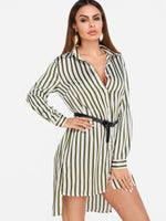 NEW FEELING Womens Green Shirt Dresses