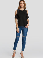 NEW FEELING Womens Black T-Shirts
