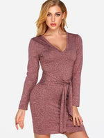 OEM ODM Ladies Grey V-Neck Dresses