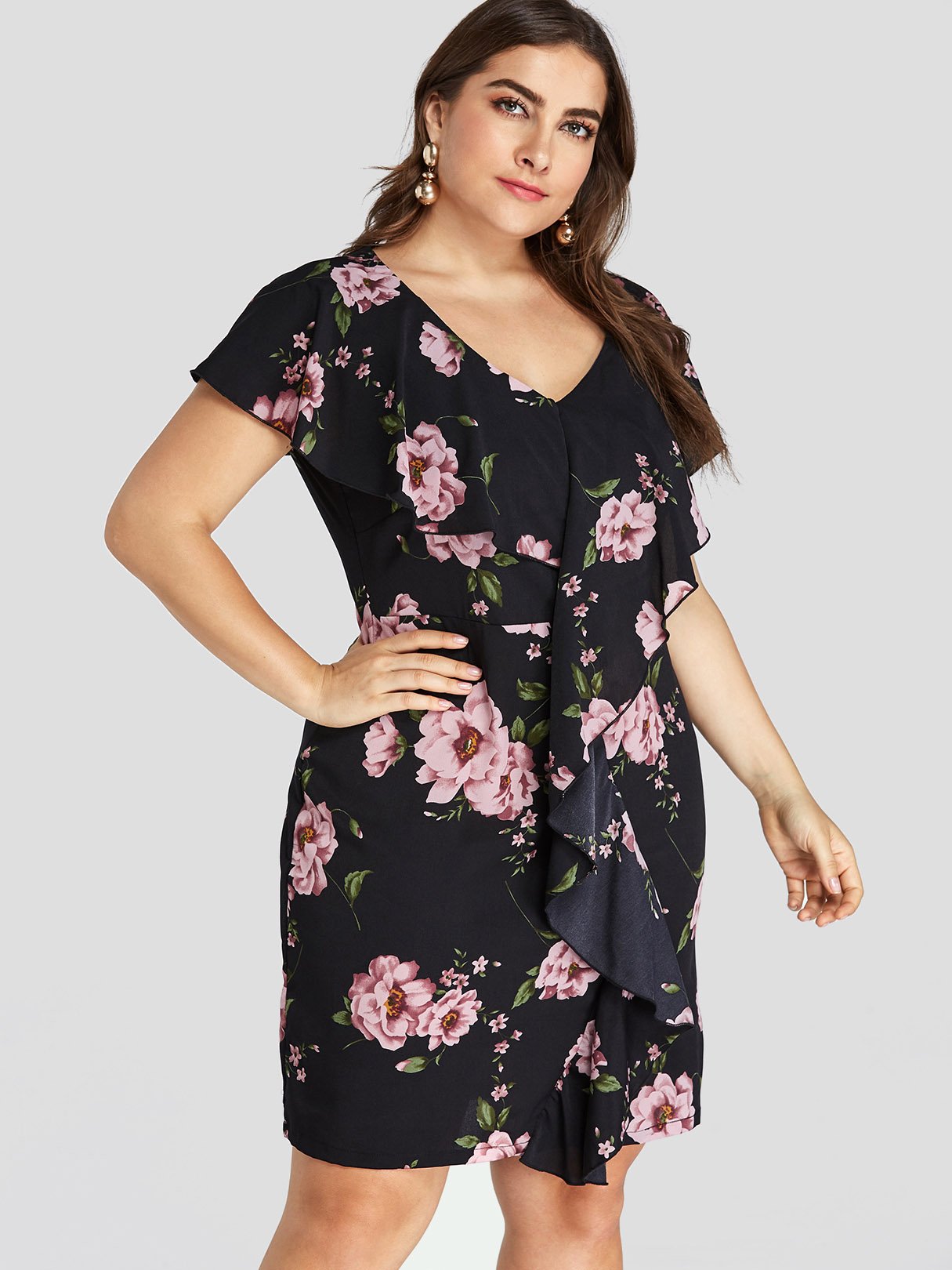 ODM Ladies Short Sleeve Plus Size Dress