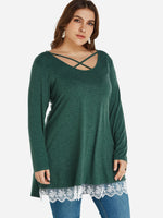 OEM Ladies Green Plus Size Tops