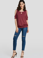 NEW FEELING Womens Red T-Shirts