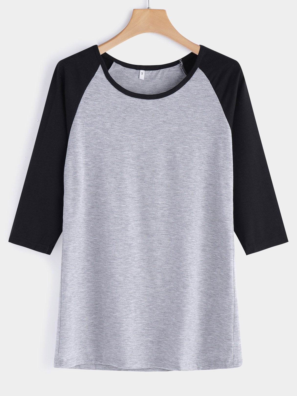 Wholesale Crew Neck Plain 3/4 Sleeve T-Shirts