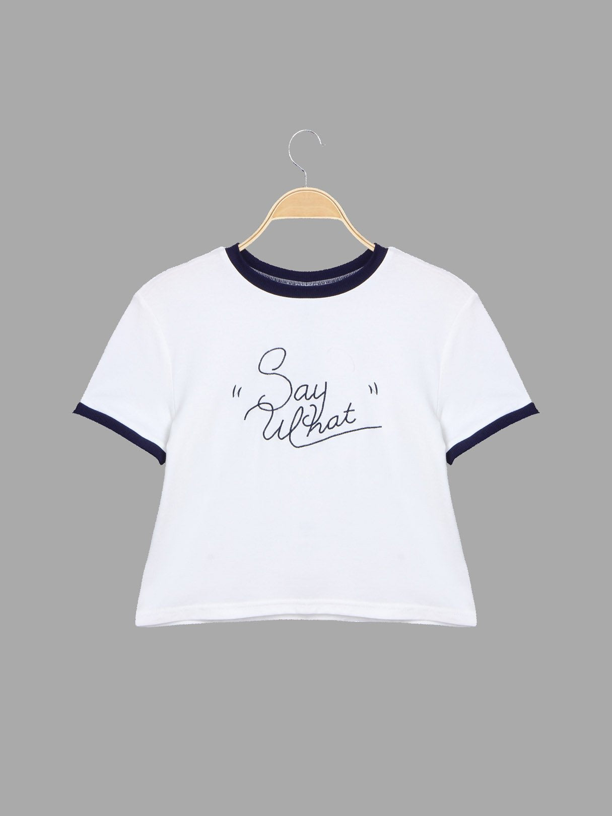 Wholesale Round Neck Letter Half Sleeve White T-Shirts