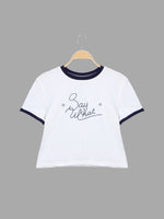 Wholesale Round Neck Letter Half Sleeve White T-Shirts