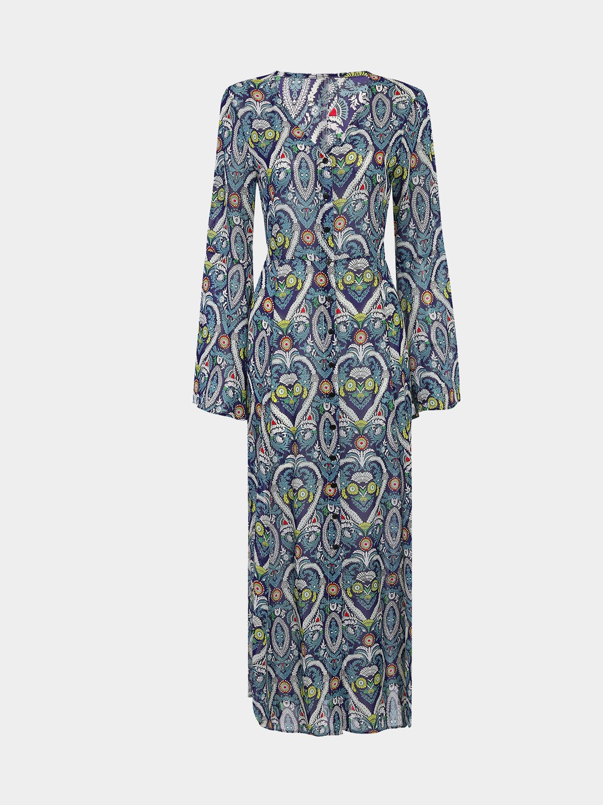 Wholesale V-Neck Floral Print Dresses