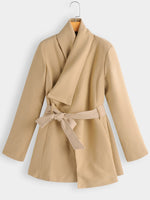 Wholesale Khaki Lapel Collar Long Sleeve Side Pockets Coats