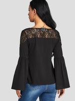 NEW FEELING Womens Black Blouses