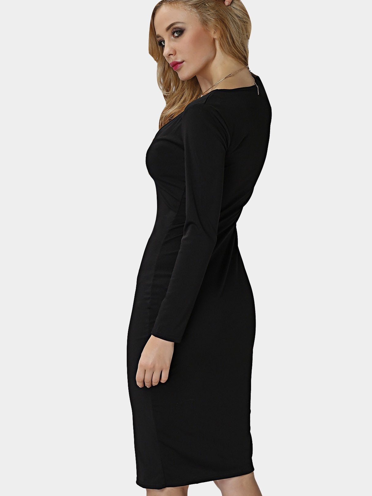 Custom Ladies V-Neck Midi Dress