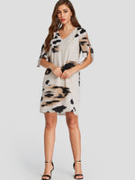 NEW FEELING Womens White V-Neck Dresses