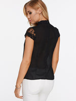 NEW FEELING Womens Black Blouses