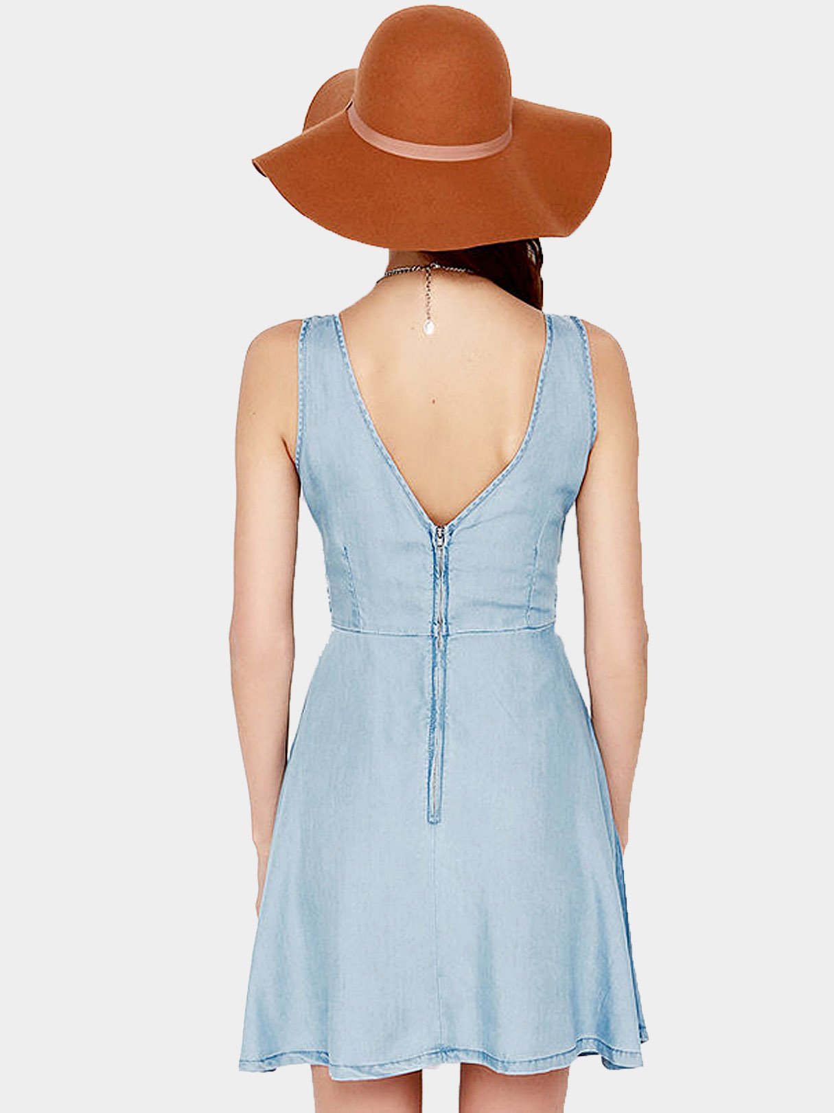 NEW FEELING Womens Skyblue Mini Dresses