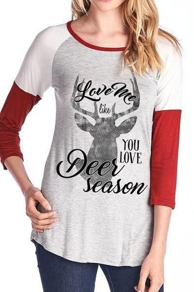 Wholesale Round Neck Letter Animal 3/4 Sleeve Red T-Shirts