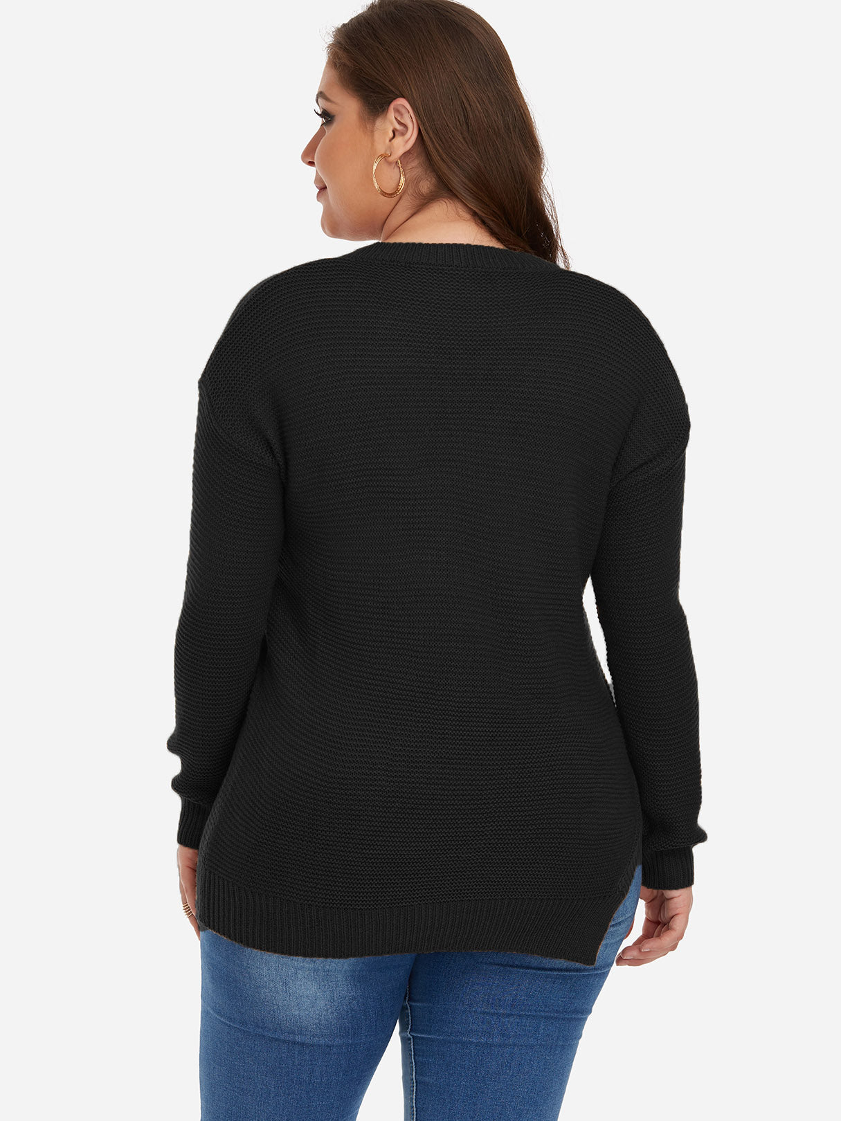 NEW FEELING Womens Black Plus Size Tops