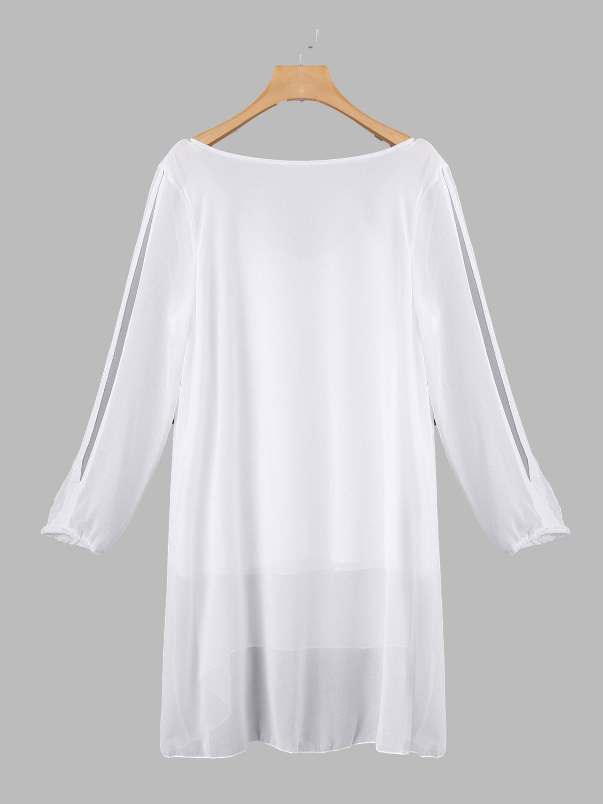 NEW FEELING Womens White Chiffon Dresses