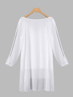 NEW FEELING Womens White Chiffon Dresses