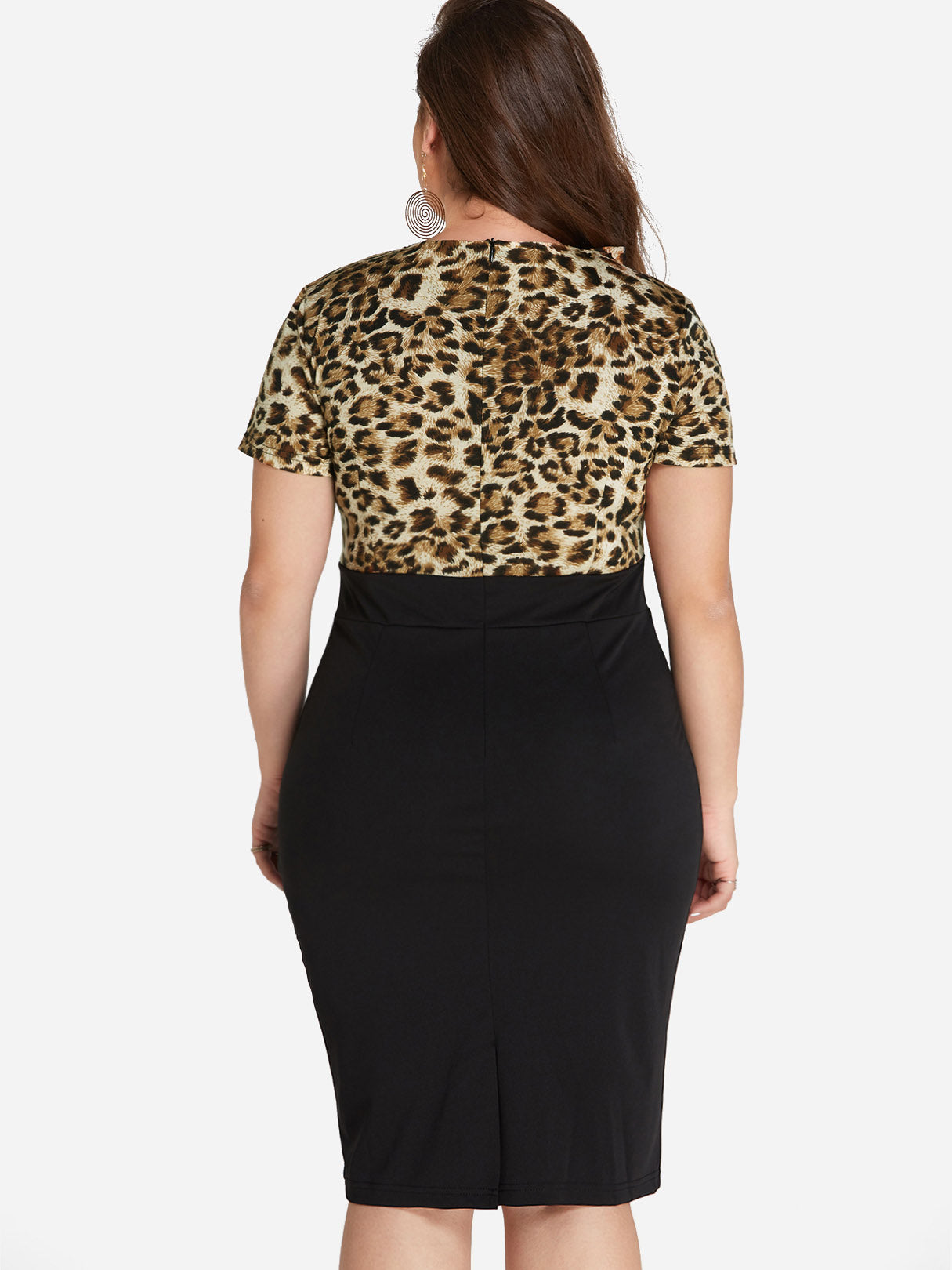 NEW FEELING Womens Leopard Plus Size Dresses