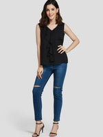 NEW FEELING Womens Black Camis