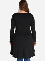 NEW FEELING Womens Black Plus Size Tops