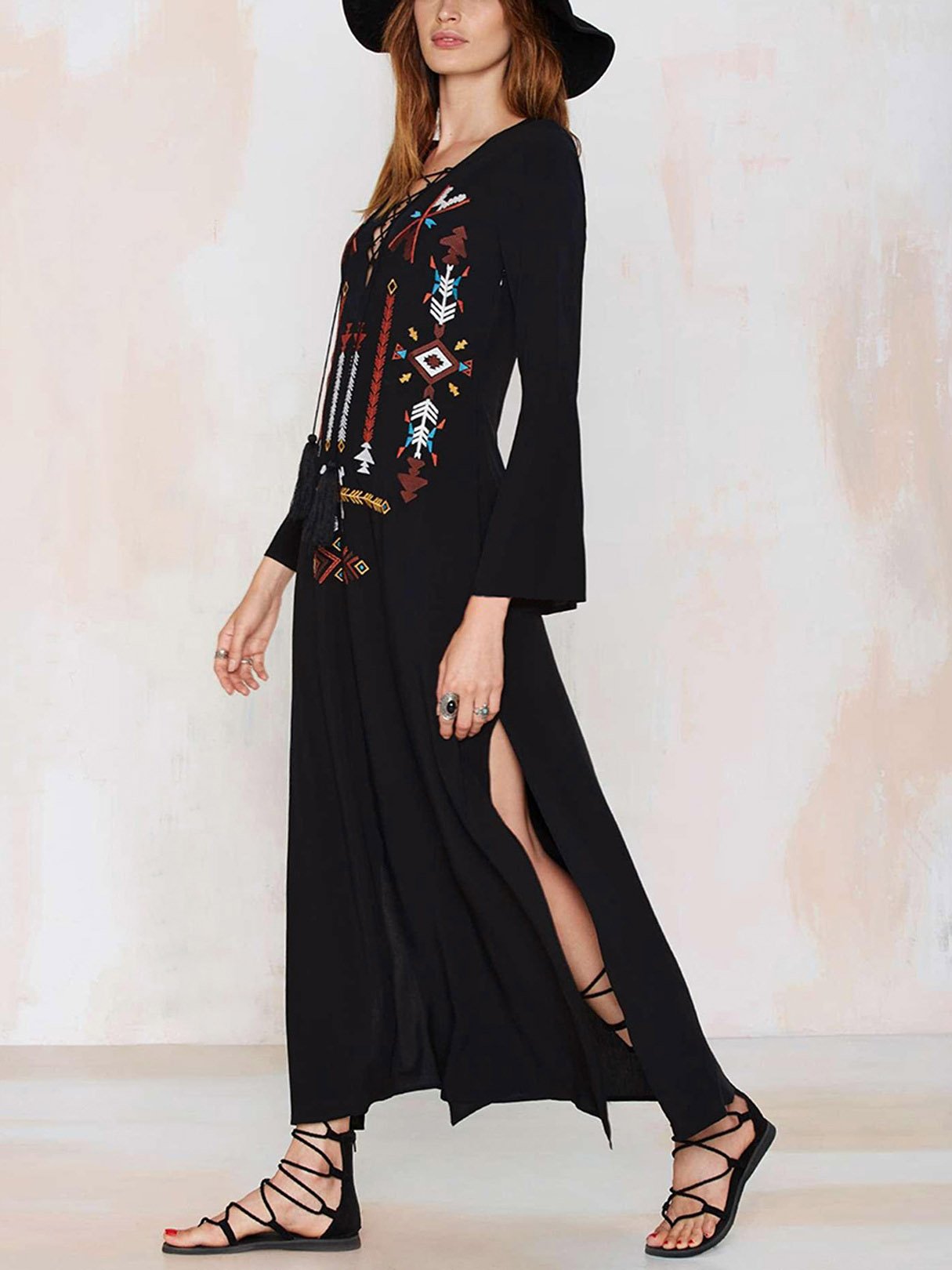 OEM Ladies Black Maxi Dresses