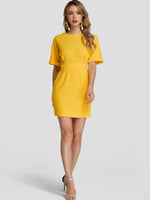 NEW FEELING Womens Yellow Casual Dresses